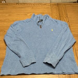 Ralph Lauren Light Blue Cotton Pullover Quarter Zip